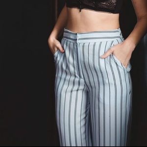 NWT Forever 21 Baby Blue Pinstripe Pants